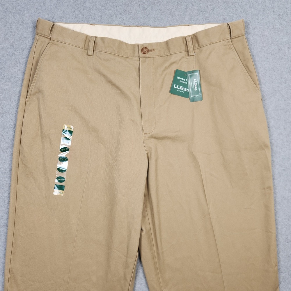 LL Bean Pants 42X34 (Actual 40x34) Khaki Trousers Comfort Waist Wrinkle Free NEW